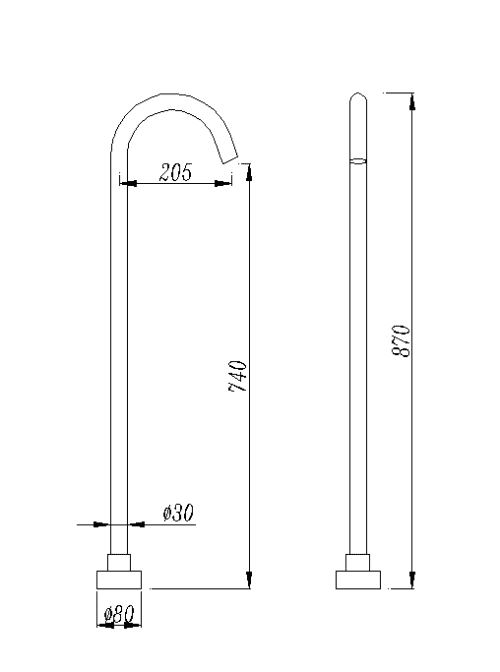Black Round Floor Standing Mixer (Brass)