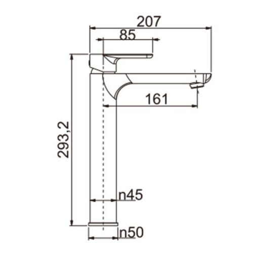 VOG Gun Metal Grey Tall Basin Mixer