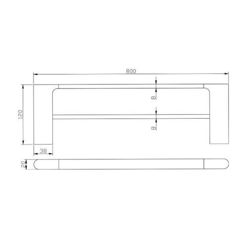 VOG Chrome Double Towel Rail 800mm