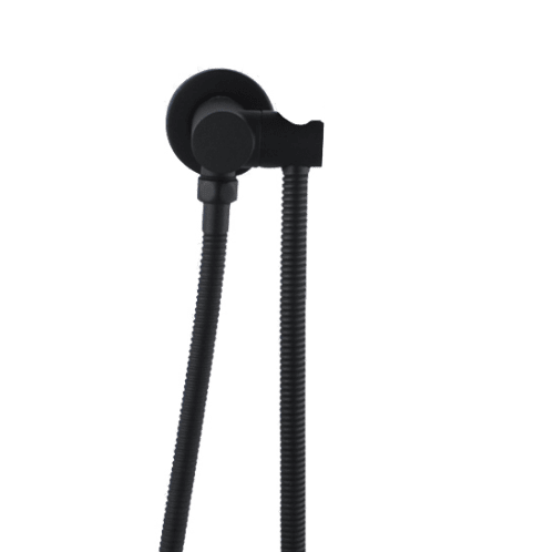 Round Black Hand held Shower Bracket Holder
