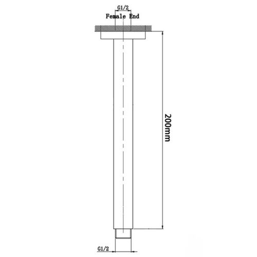 Norico Cavallo 200mm Brushed Yellow Gold Square Ceiling Shower Arm