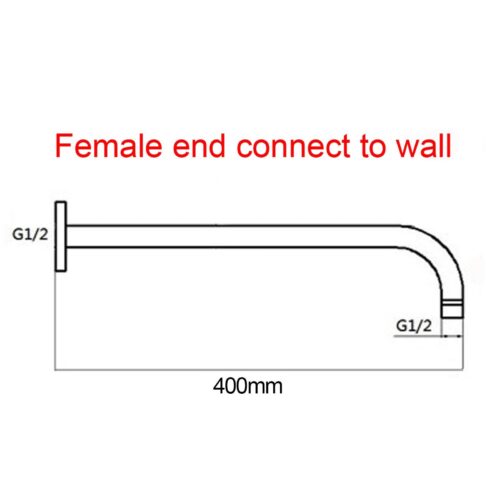 400mm Brushed Copper Wall Shower Arm