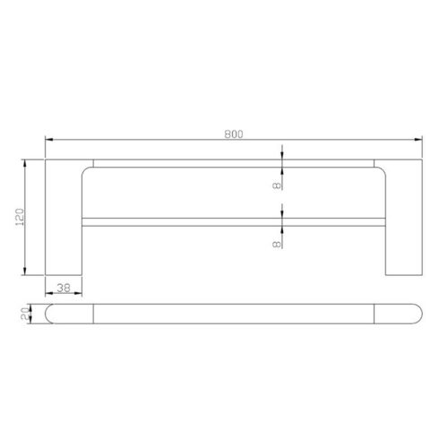 VOG Series Brushed Nickel Double Towel Rail 800mm
