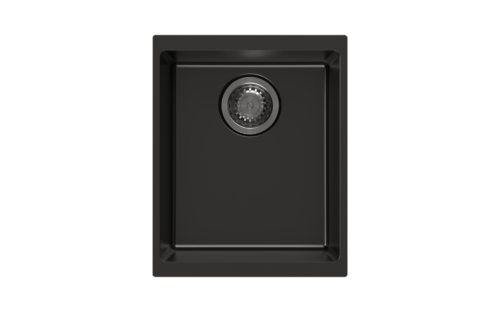 370 x 460 x 200mm Carysil Enigma 100N Single Bowl Granite Kitchen/Laundry Sink Top/Flush/Under Mount