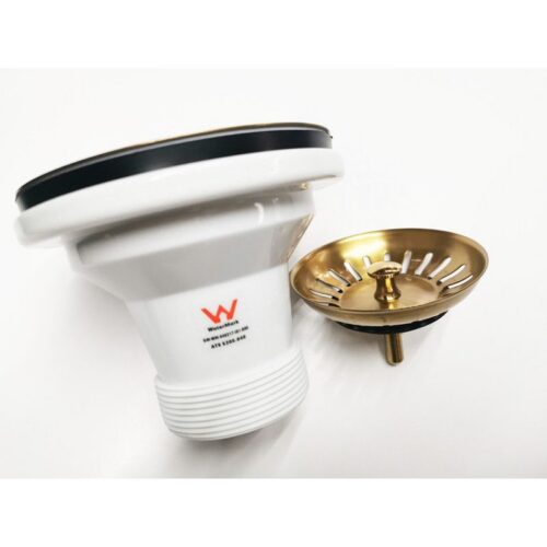 90/114mm Kitchen Sink Gold Strainer Waste Assembly Stainless Steel 304