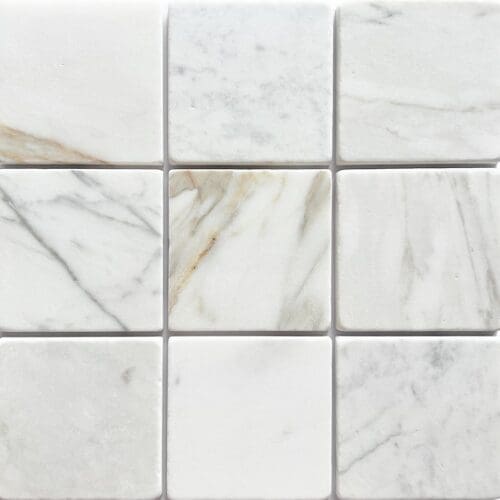 TMS Apollo Tumbled Calacatta Gold tile in 100 x 100mm format
