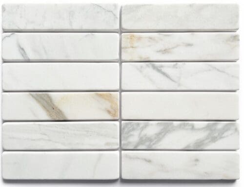 TMS Apollo Tumbled Calacatta Gold tile in 50 x 200mm format