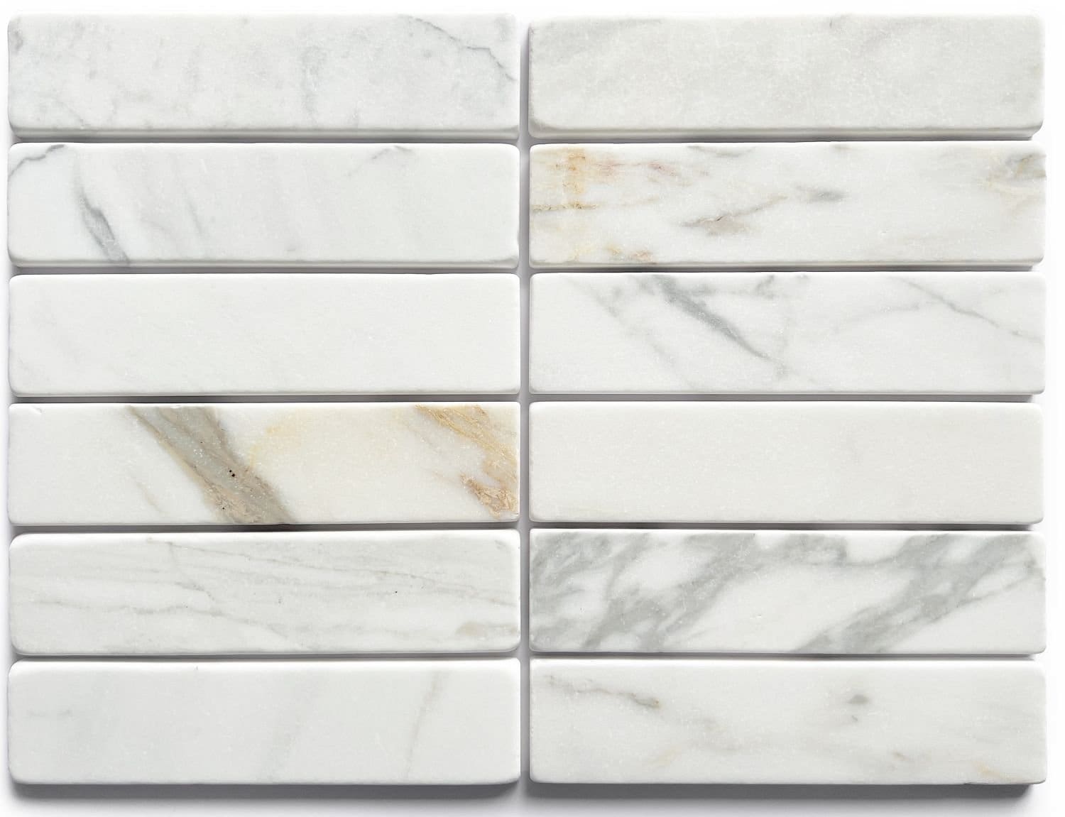 TMS Apollo Tumbled Calacatta Gold tile in 50 x 200mm format